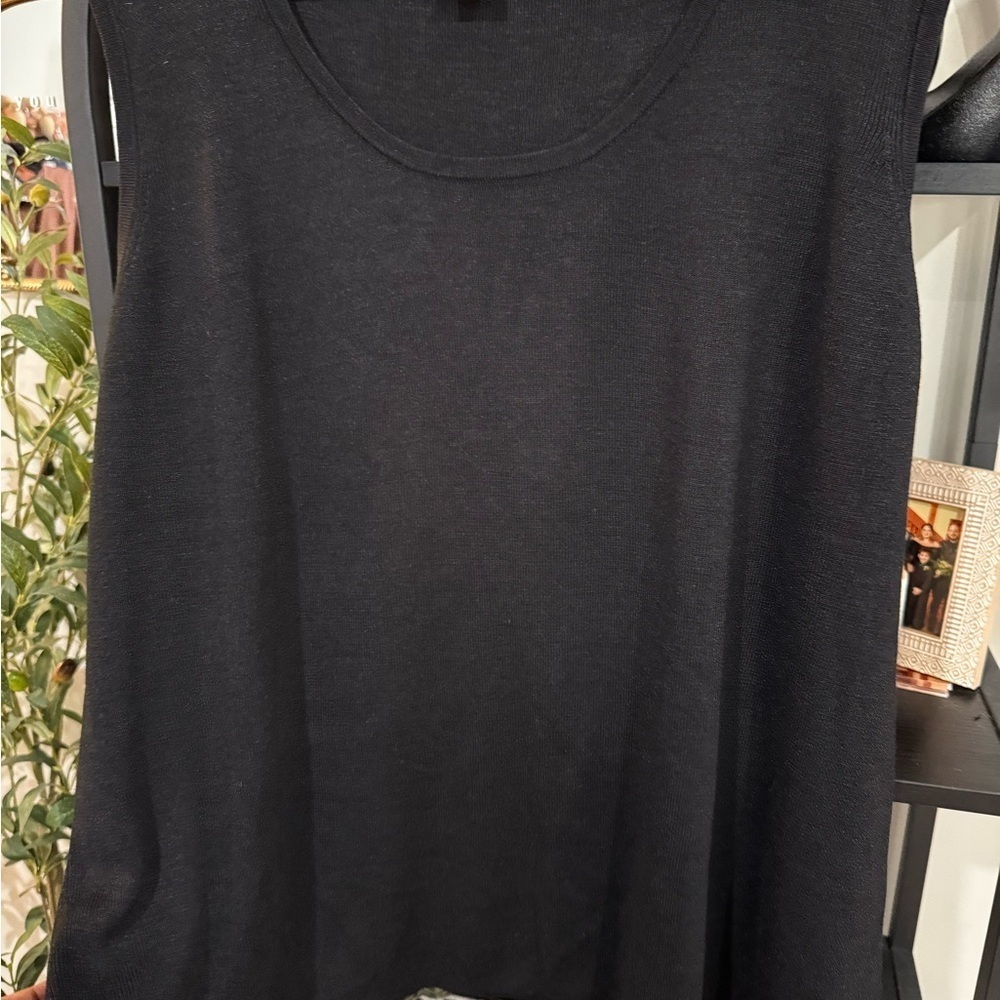 Diane Von Furstenberg Elegant Black Tank Top plus size 3x silk assets - Picture 5 of 8
